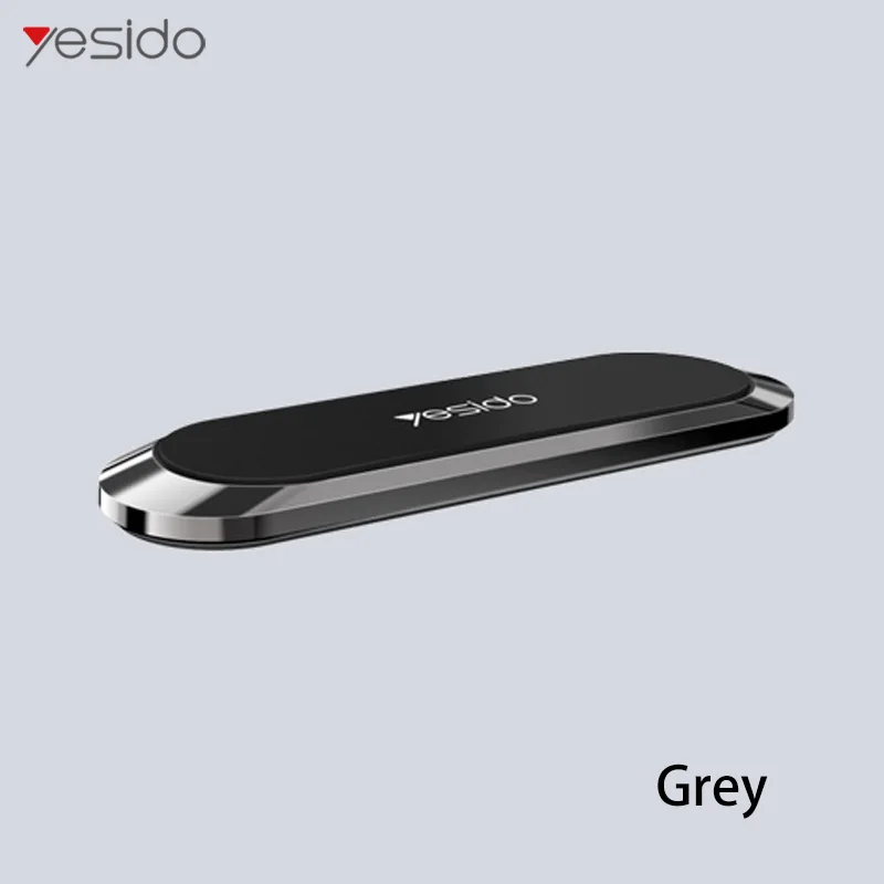 Grey Yesido Мини магнитный автомобильный держатель для телефона в форме полосы подставка для iPhone samsung Xiaomi huawei металлический магнит gps автомобильный держатель приборной панели - Цвет: Grey