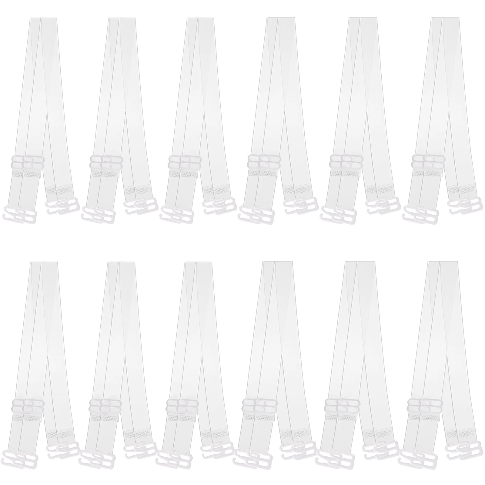 

12 пар силиконовых ремней с пряжкой для бюстгальтера, женские эластичные прозрачные силиконовые регулируемые невидимые интимные аксессуар...