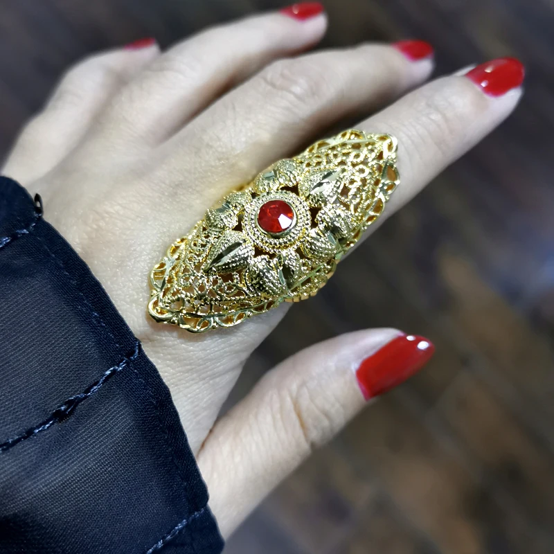 Женские винтажные кольца SINLEERY большие полые с цветком желтого и золотого цвета