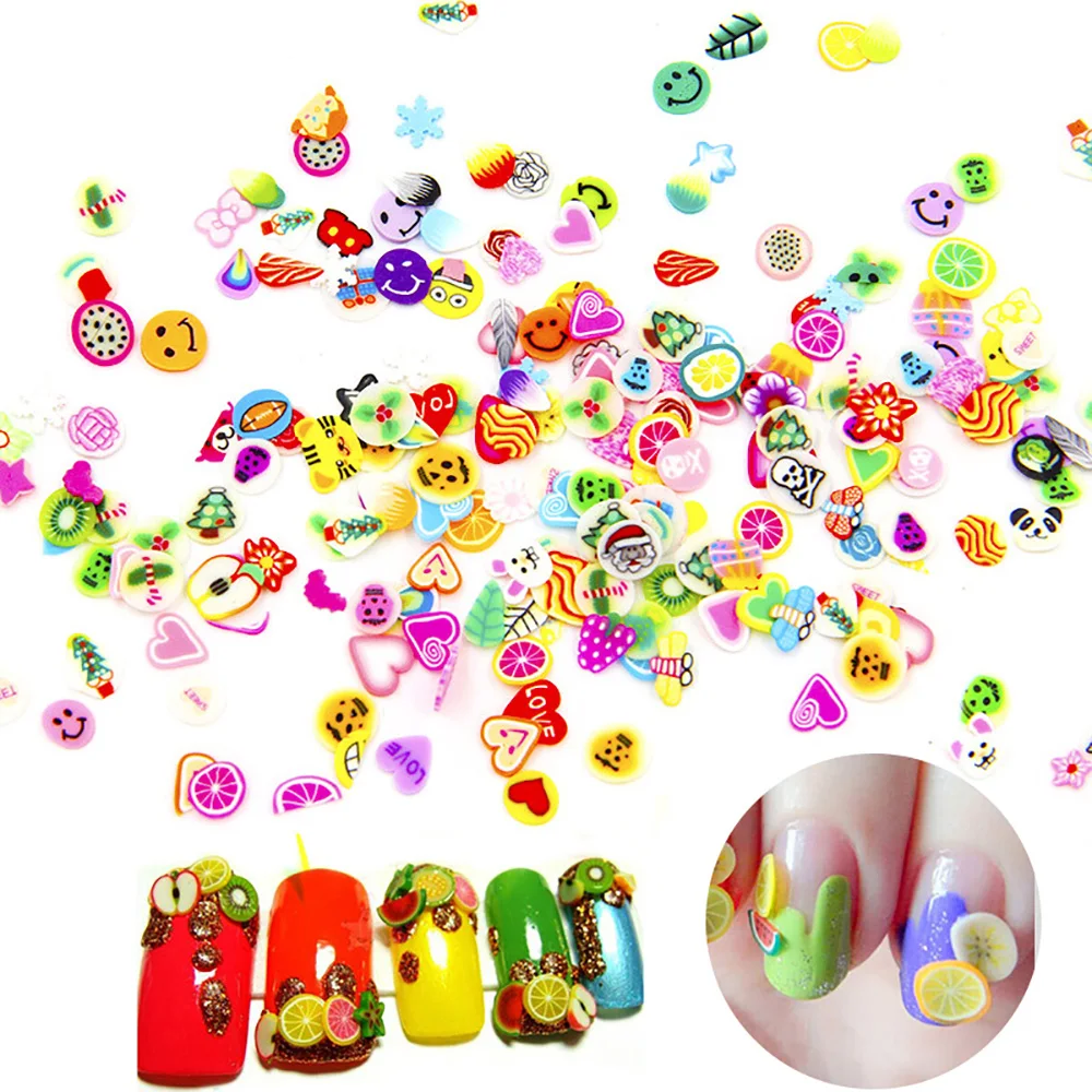 

1000pcs/Pack Soft Clay Pottery Fruit Slices Filler For Nails Art Tips Slime Kids DIY Supplies Sprinkles Accessories Decoration