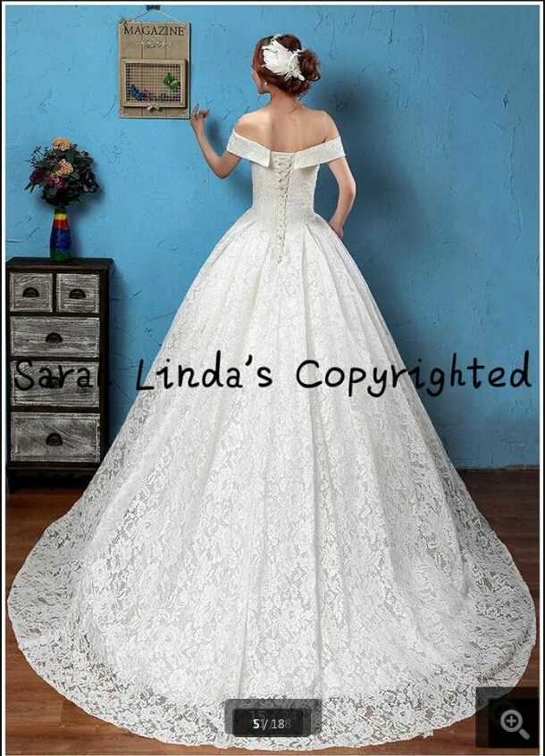 2020 Robe de Mariage белое кружевное бальное платье свадебное с открытыми плечами