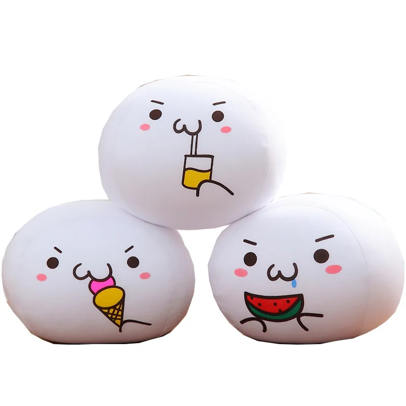 

Facial expression package pillow pillow, glutinous rice balls, long foam particles,doll,grass, face, and character, Nanking doll