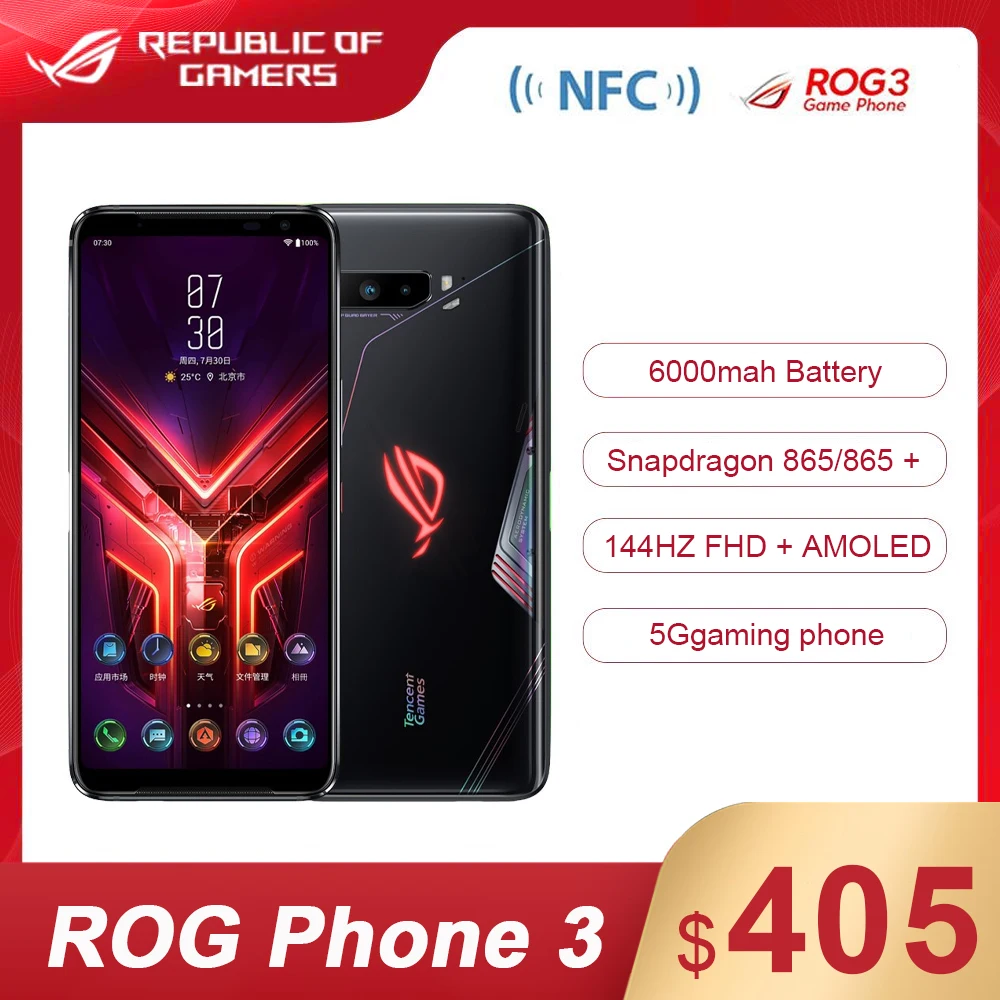 Глобальная прошивка Asus ROG Phone 3 5G игровой смартфон 256 ГБ 12 Гб Snapdragon 865 плюс 6 59 &quot64MP
