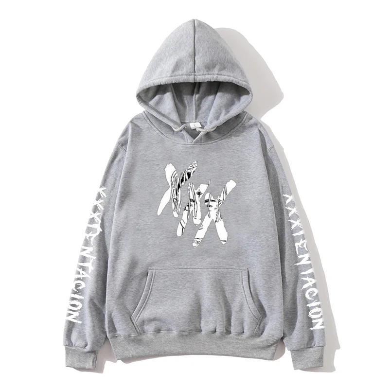 Nieuwste Mode xxxtentacion толстовка с капюшоном Rip xxxtentacion хип-хоп рэпер толстовки Jahseh Dwayne Onfroy revenge Man Kleding - Цвет: light grey