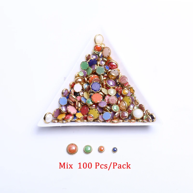 100 штук упак. много цветов полукруглый жемчуг 3D украшение для ногтей Стразы