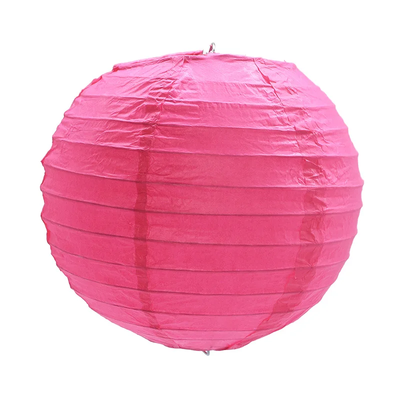 PL05 Fuchsia 1 шт. Круглый Китайский бумажный фонарь на день рождения, свадьбу, вечеринку, украшения, подарок, сделай сам, лампион, подвесной фонарь-шар вечерние принадлежности - Цвет: PL05 Fuchsia
