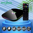 GOOJODOQ Q + Smart TV Box Android 10,0 IPTV Box Set 6K 3D Youtube Video Media Player 2,4G Wifi TV ресивер мини телеприставка черный