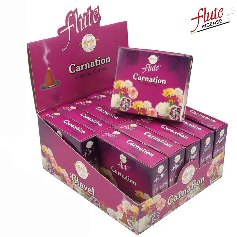 Carnation Флейта 120 конусов/упаковка Kamasutra человек аромат Lax конус благовония ручной прокатки из индийского светильник ароматические благовония конусов для медитации - Аромат: Carnation
