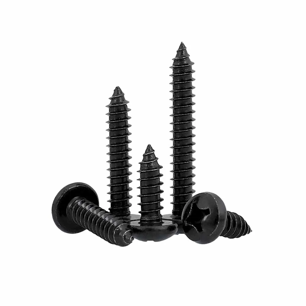

100pcs M1 M1.2 M1.4 M1.7 M2 M2.3 M2.6 M3 Mini Small Black 304 A2 Stainless Steel Phillips Pan Head Micro Self Tapping Wood Screw