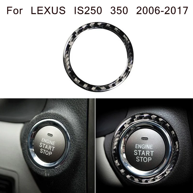 

Mutips Car Engine Start Stop Button Ring Trim Frame Carbon Fiber Sticker Accessories Interior For Lexus IS250 300 350C 2006-2012