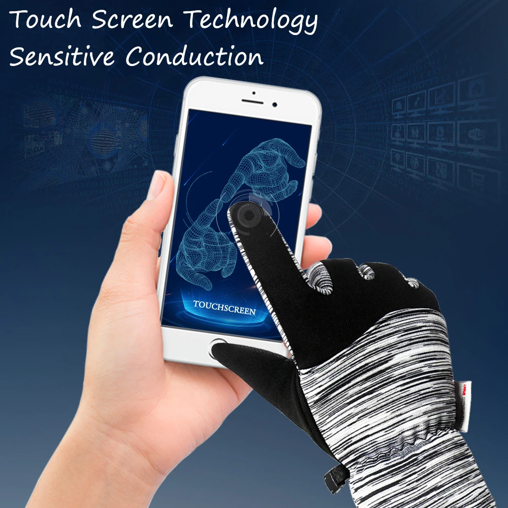 Зимние плотные лыжные теплые перчатки для сенсорных экранов мужчин и женщин