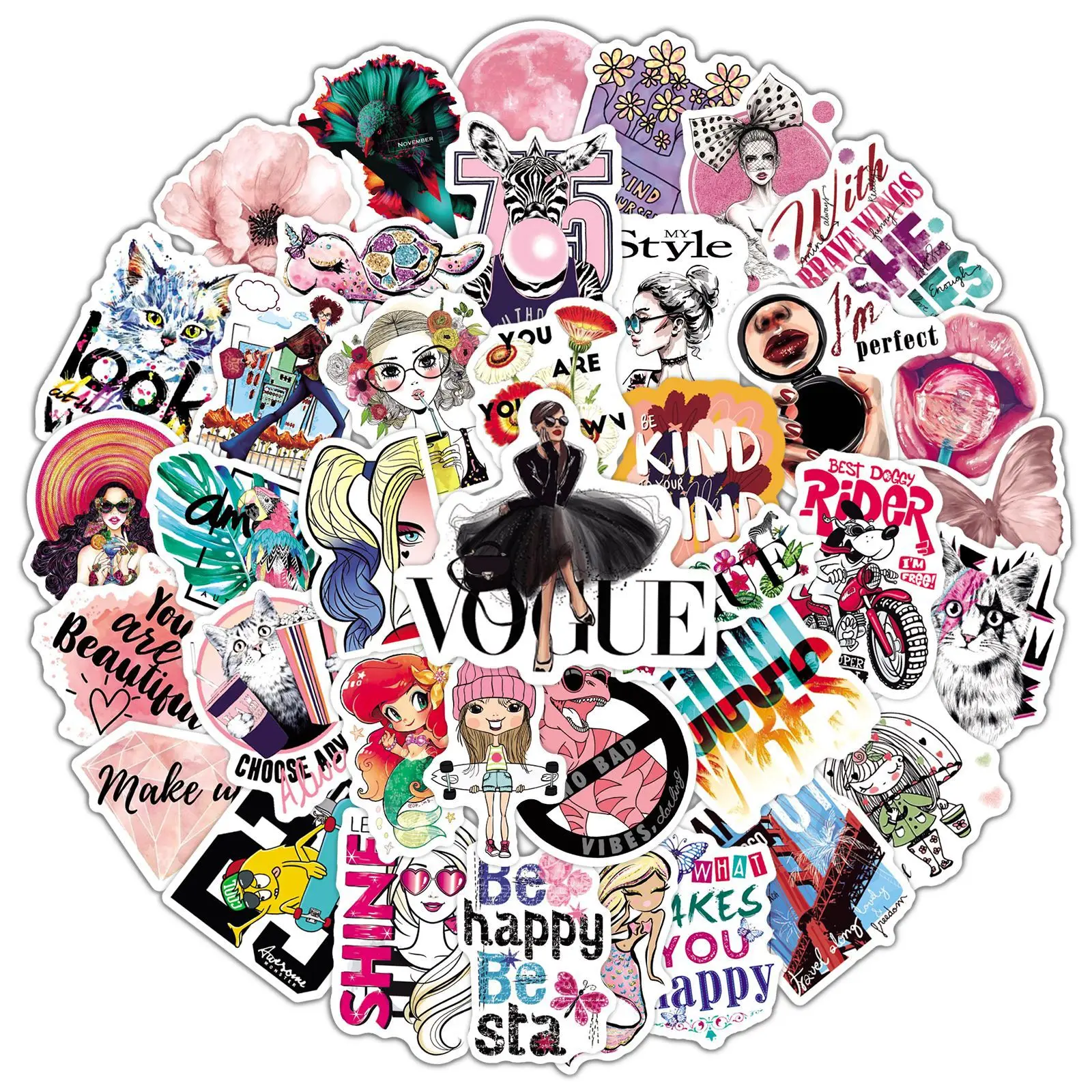 

10/50/100PCS Pink Mixed Vsco Girl My Style Stickers Laptop Guitar Luggage DIY Waterproof Graffiti Sticker Decal Kid Classic Toys