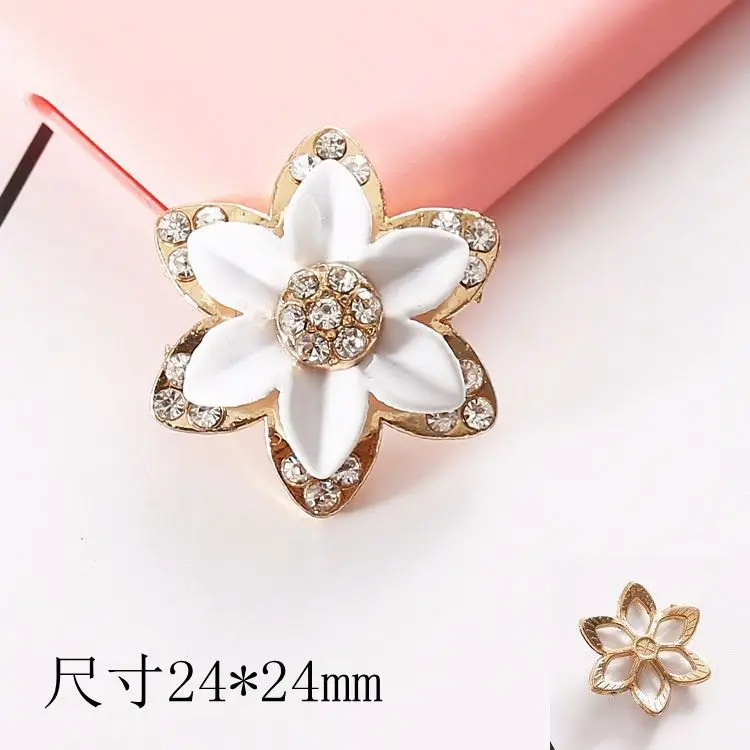 Снежинка счастливый цветок Роза эмаль винтажные плоские стразы украшения 4 шт