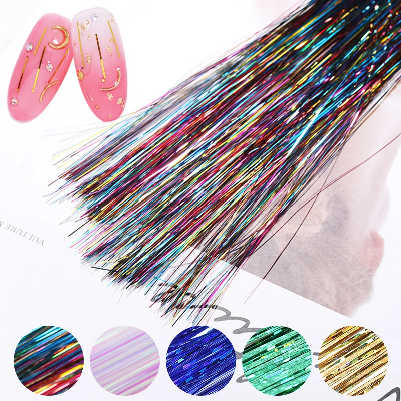 1 Bag Colorful Nail Gracile Silk Thread Mixed Effects DIY Decorations Art Sticker Tips | Rhinestones &amp