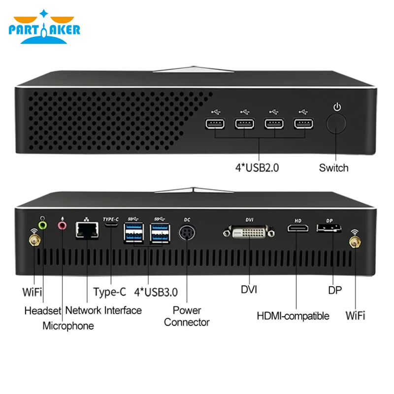 Verkauf Mini Gaming PC Intel Core I7-9700F I5-9400F I3-9100F GTX1050TI 4G Win 10 M.2 NVMe SSD Desktop-Computer 4K Multi-Display AC WiFi