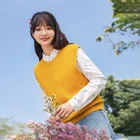 Женский вязаный пуловер без рукавов INMAN, Универсальный милый свитер с круглым вырезом для девушек, конфетный жилет на весну-осень