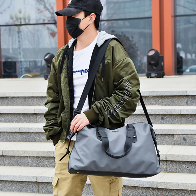 New Men Waterproof Nylon Travel Duffle Bag Male Large Capacity Hand Luggage Casual Business Travel Handbag Weekend Tote XA48M