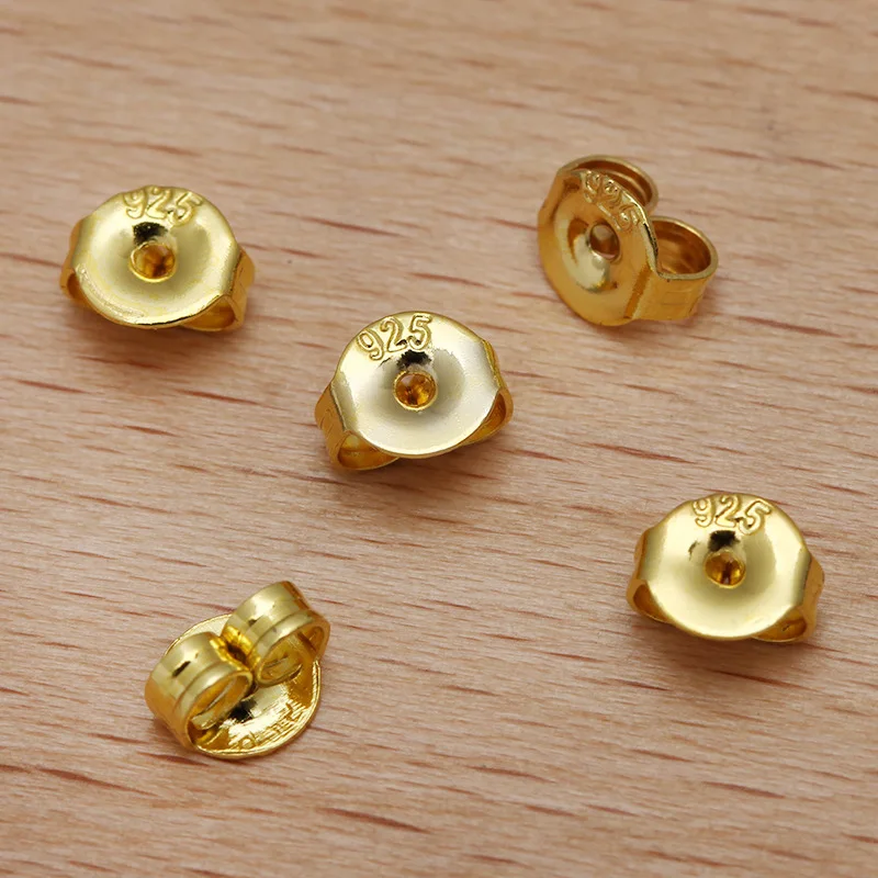 200 шт. 4 мм Имитация жемчужной сережкой задняя крышка с 925 Логотип стержня уха