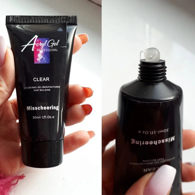 30 мл цветной кристаллический лак для ногтей быстрое наращивание гель акрилового