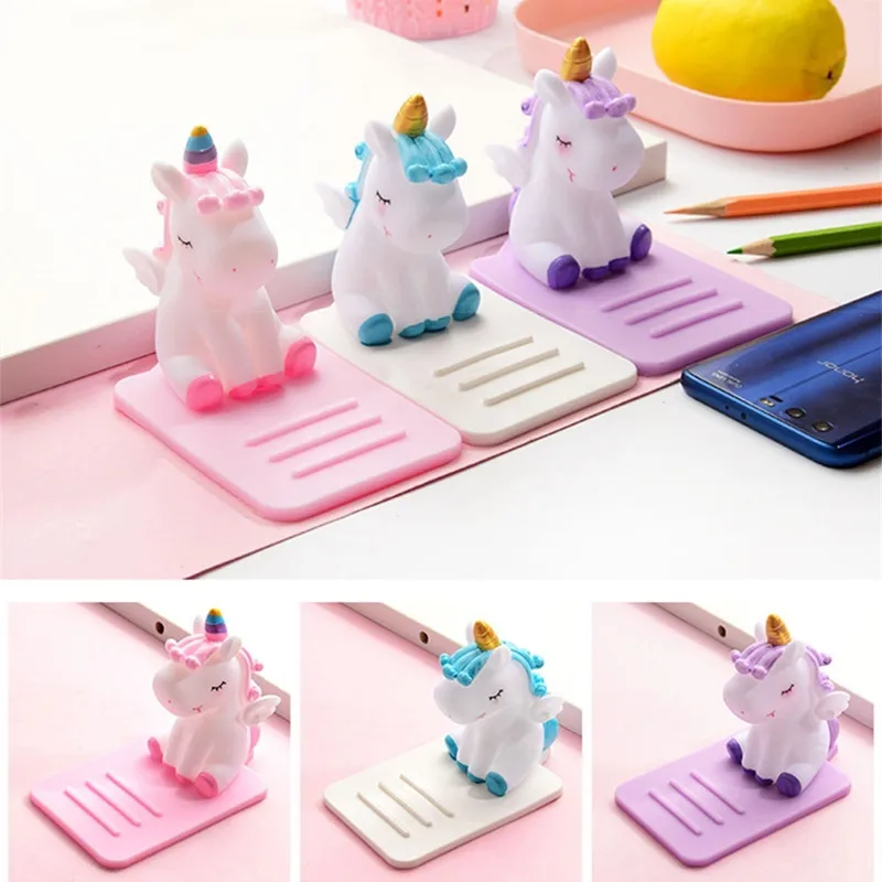cute anti slip cartoon unicorn mobile phone holder support desk decor phone bracket for iphone 11 xs xiaomi huawei samsung stand free global shipping