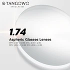 TANGOWO 1,74 индекс по рецепту очки для близорукости бренда объектив, прозрачные очки, устойчивы к царапинам, асферические оптические линзы
