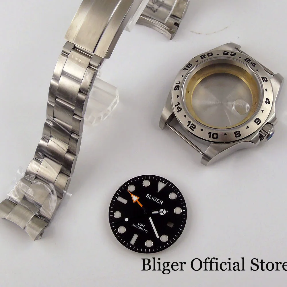 Нержавеющая сталь 43 мм Корпус для часов с автоматическим подзаводом матовый