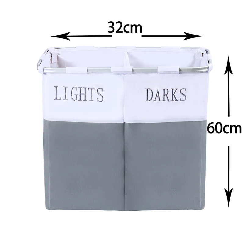 two Grid Oxford Dirty Clothes Storage Basket Laundry With Wheels Multi-Functional Corner Slim Hamper Organizer | Дом и сад