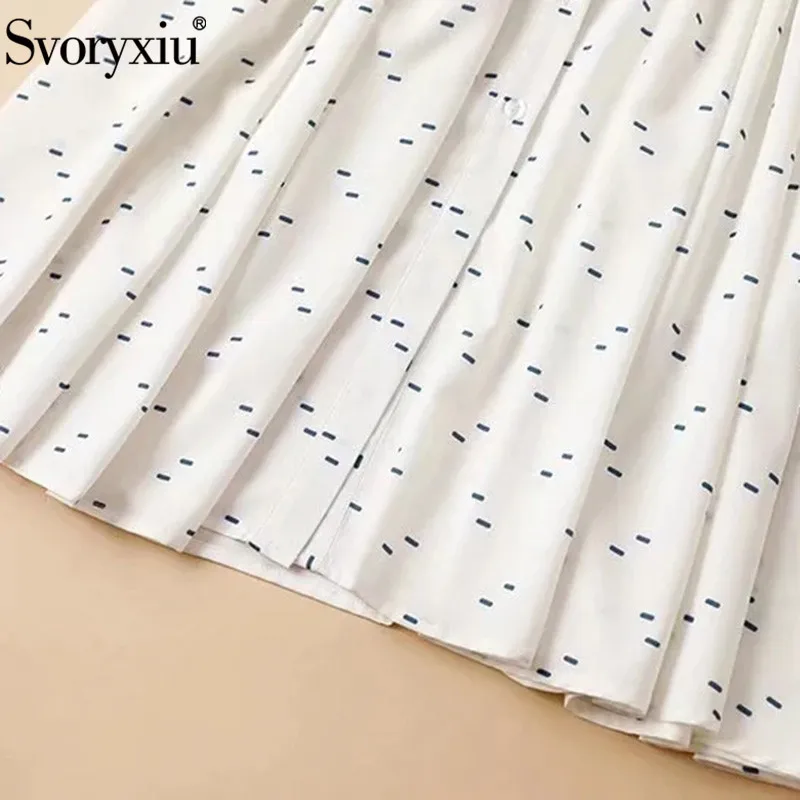 

Svoryxiu Designerb Fashion Summer Office Lady Dress Women's Elegant Short Sleeve Geometry Print Midi Dresses Vestdios