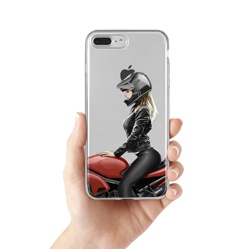 

Fashion Design Female Beauty Brown Black Princess Girl Silicone Back Case for iPhone 8 7 6 S Plus X XS MAX 5S XR Cover Summer