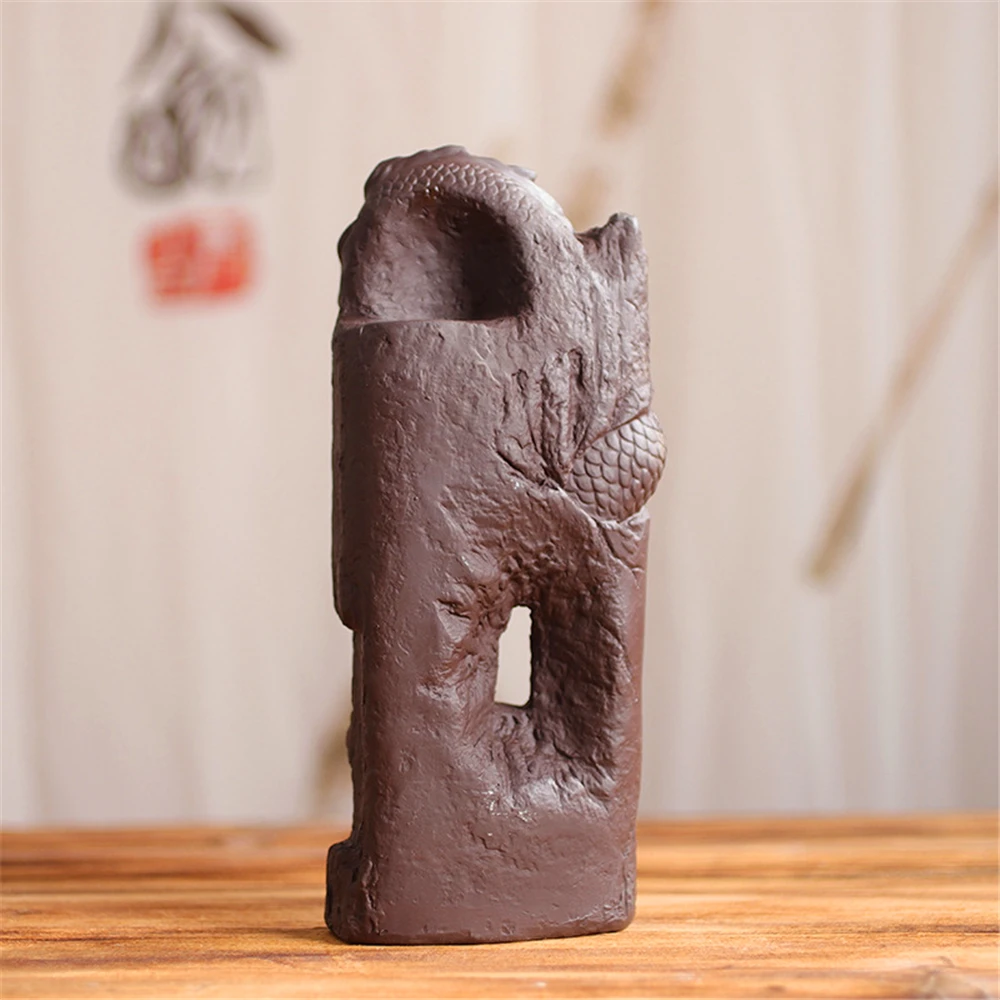Purple Sand Ceramic Blackflow Incense Burner with 20pcs Incenses Classical Dragon Zen Creative Wealth Ornaments Home Decoration | Дом и сад