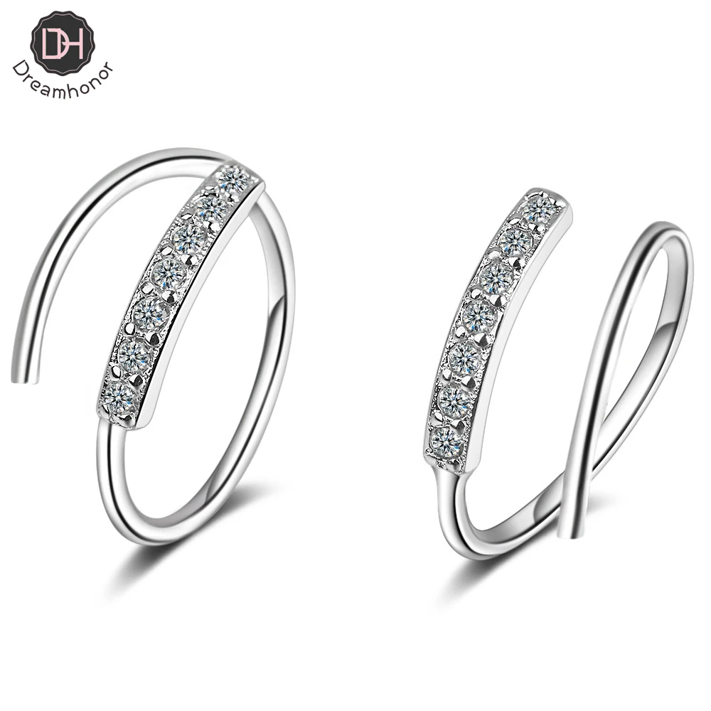 

Элегантные серебряные однорядные серьги Стразы с цирконием Волнистые Короткие Висячие серьги для женщин модные ювелирные изделия