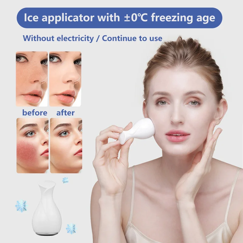 Mini Face 3.3cm Contact  Cold Massage Device Calm Skin Shrink Pores Remove Edema Facial Skin Care Device Compact Size Shipping