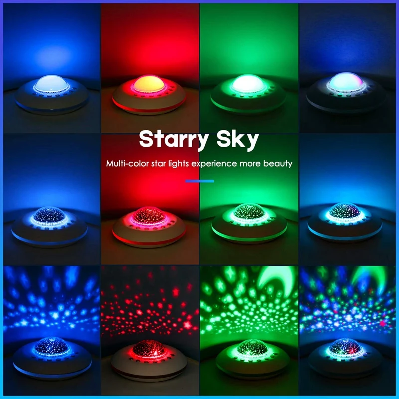 White Noise Machine Baby Sleep Sound - 20 Non-Looping Soothing Nature Sounds/Lullaby 10 Modes Star Projector Night Lig | Лампы и
