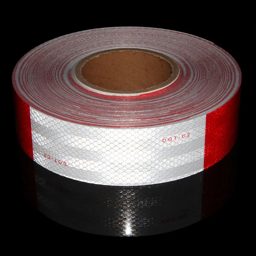 5cmx45.7m DOT-C2 Conspicuity Safety Reflective Tape Red White For Trailer Vehicle Truck Reflector Roll | Автомобили и мотоциклы