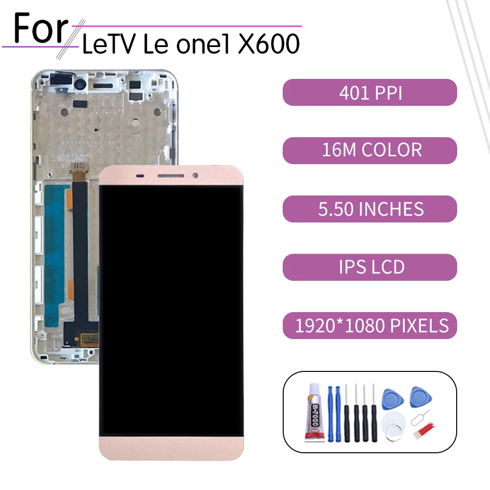 Экран 5 дюйма для LETV LeEco Le 1 X600 ЖК-дисплей с дигитайзером в сборе Letv дисплей рамкой