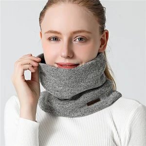 Мужской зимний шарф, вязаные теплые меховые кольца, шарфы для женщин, уличные толстые шарфы унисекс, спортивные шарфы с воротником, мода 2021