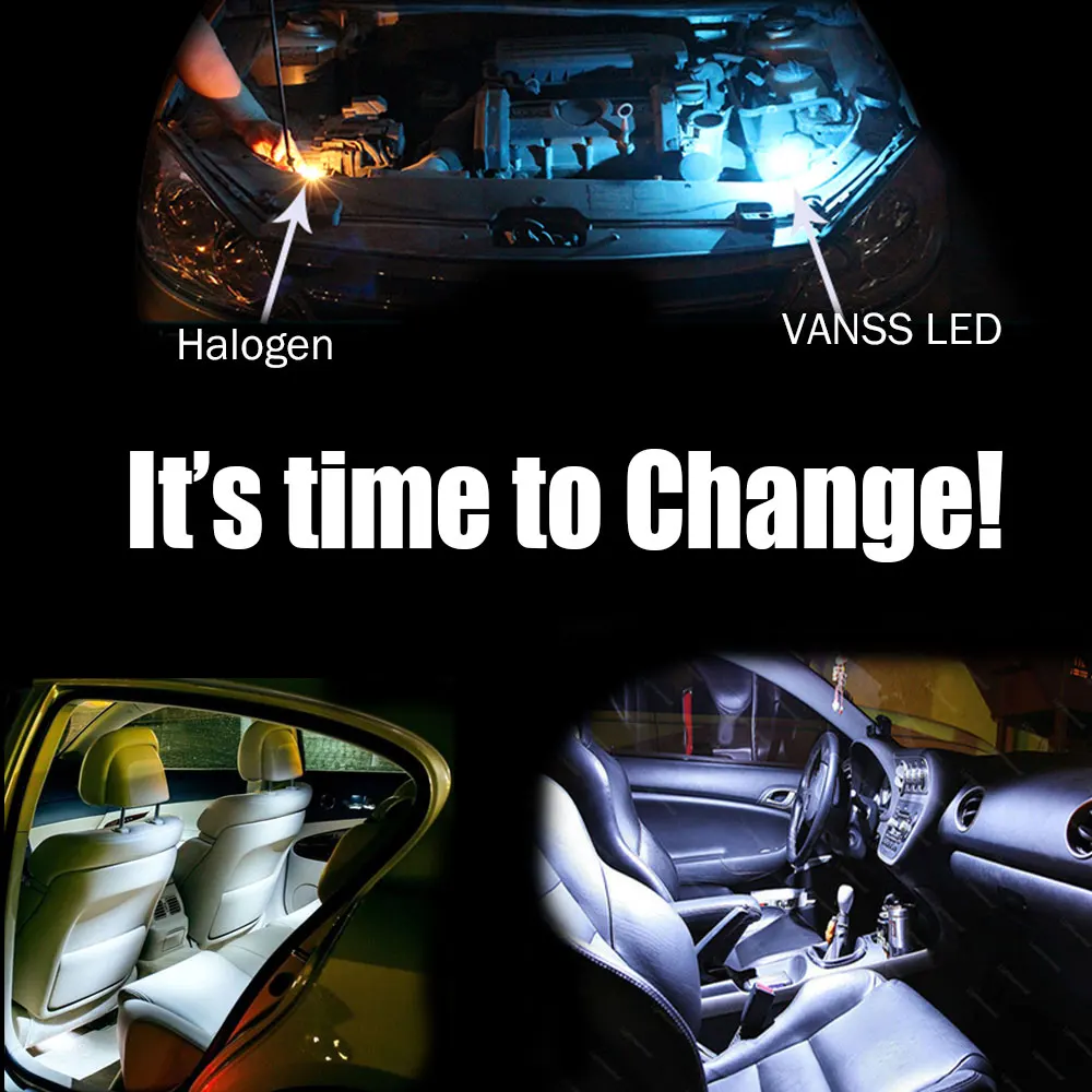 VANSSI 2 шт. очень яркий 1000lm T10 W5W 194 T15 912 921 Светодиодный лампочки CANBUS без ошибки 9SMD светодиодный парковки обратный светильник белый 6000K