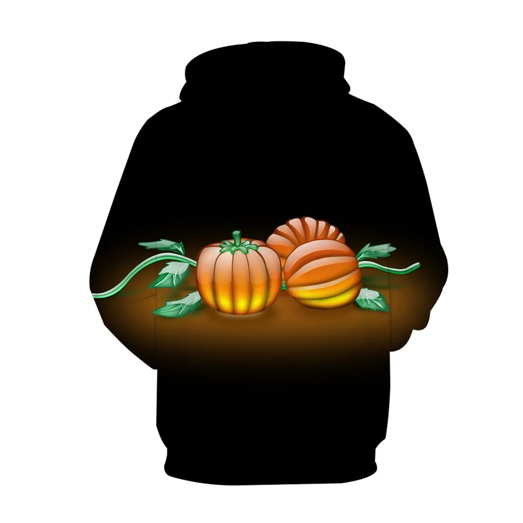 2019 Мужской пуловер Топы повседневные хэллоуин Страшные Тыквы 3D с длинным рукавом