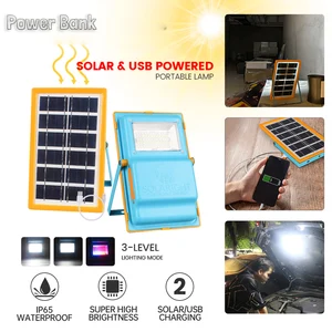 solar camping lamp with power bank 60w smd2835 solar led lights outdoor waterproof led lantern portable usb charge for phone sos free global shipping