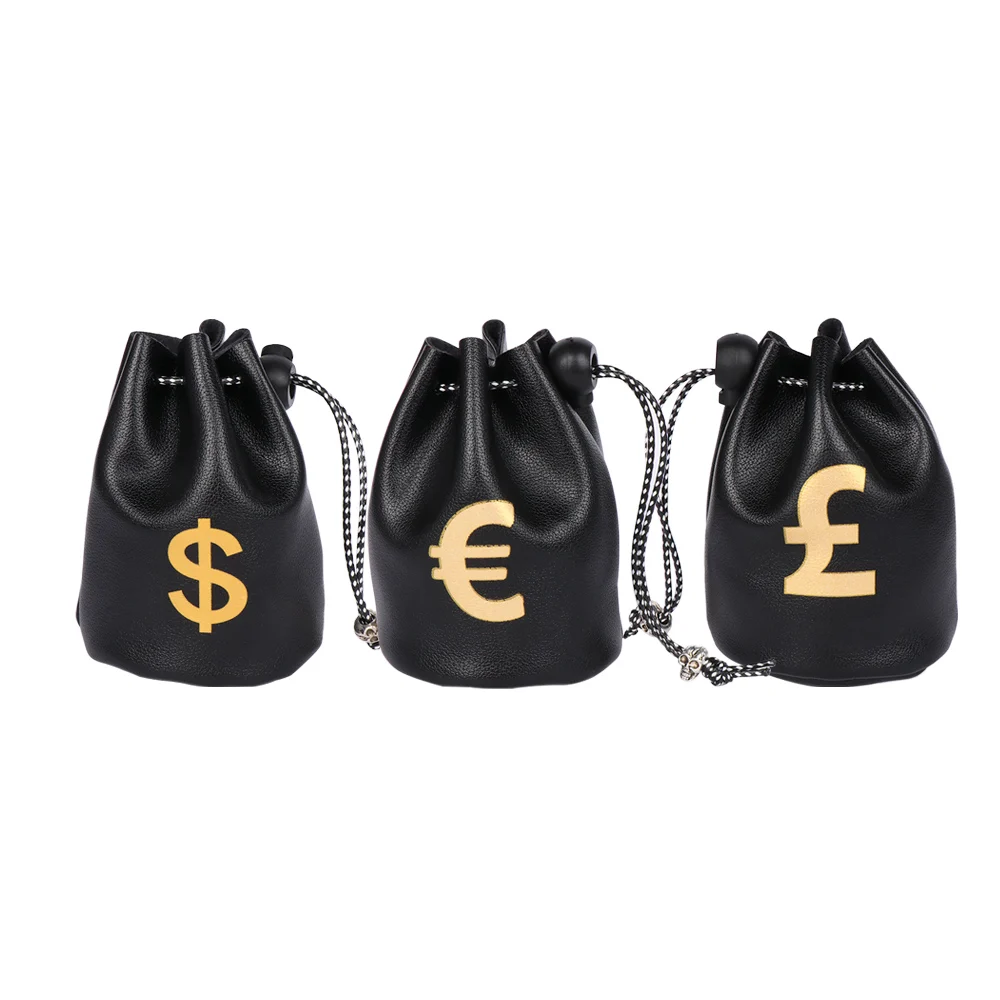 Черный маленький кошелек из искусственной кожи с принтом в виде символа Евро GBP