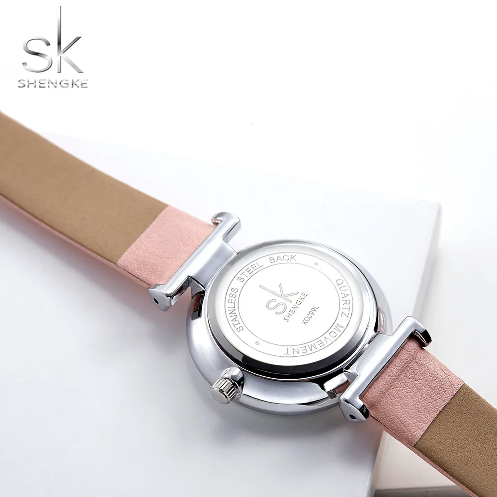 

Shengke Women's Watches Luxury Ladies Watch Leather Watches For Women Fashion Bayan Kol Saati Diamond Reloj Mujer 2019