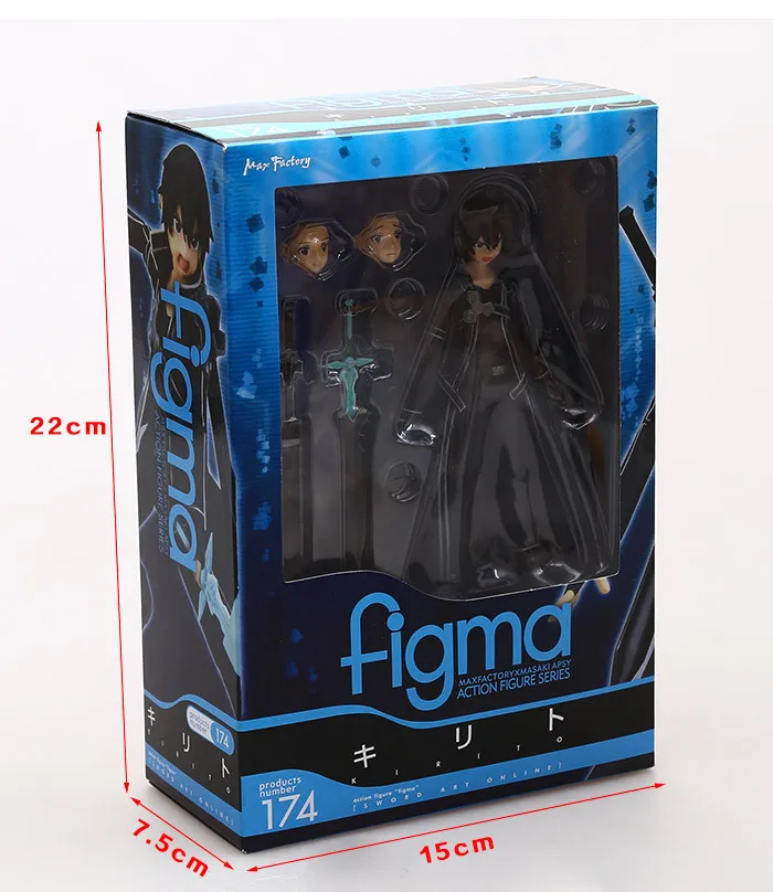 Бесплатная доставка 15 см Figma 174 меч искусство онлайн SAO Kirito экшн-фигурка игрушка