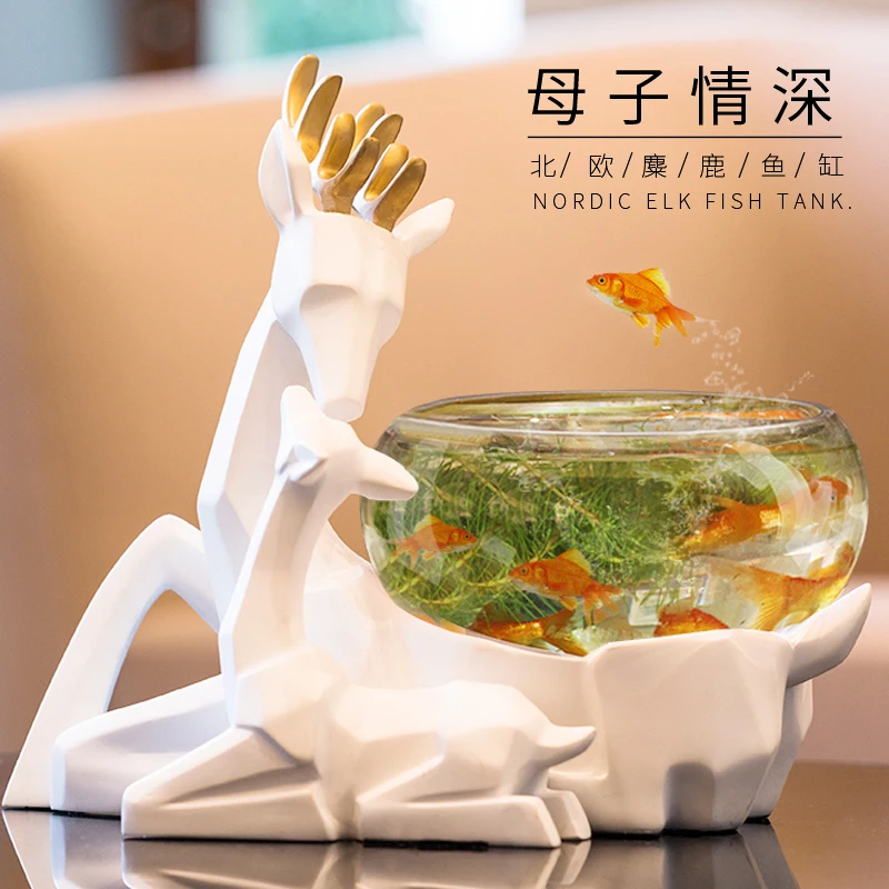 Креативная полимерная винтажная статуя в виде оленя для аквариума поделки