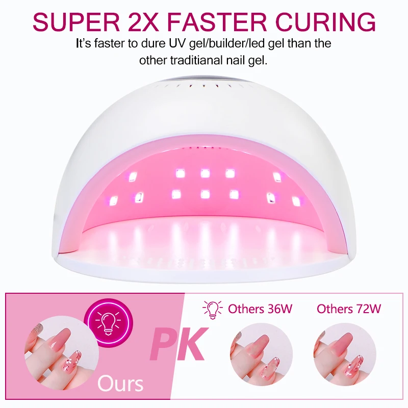 uv led nail dryer lamp auto sensor gel polish nail lamp with touch switch lcd display low heat mode power nail art salon lamp free global shipping