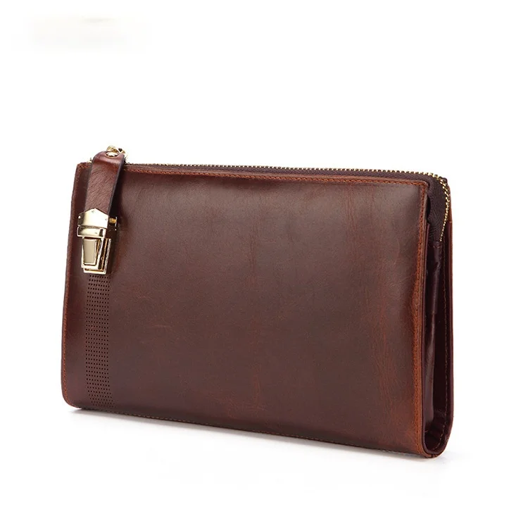 Cowhide Leather Fashionable and Durable Leather Clutch Bags for Travel Carry