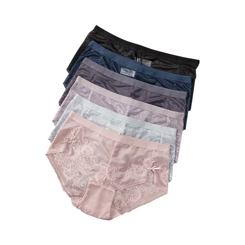 

New lace women's underwear women's low waist hot hollow out sexy seamless thin cotton crotch briefs