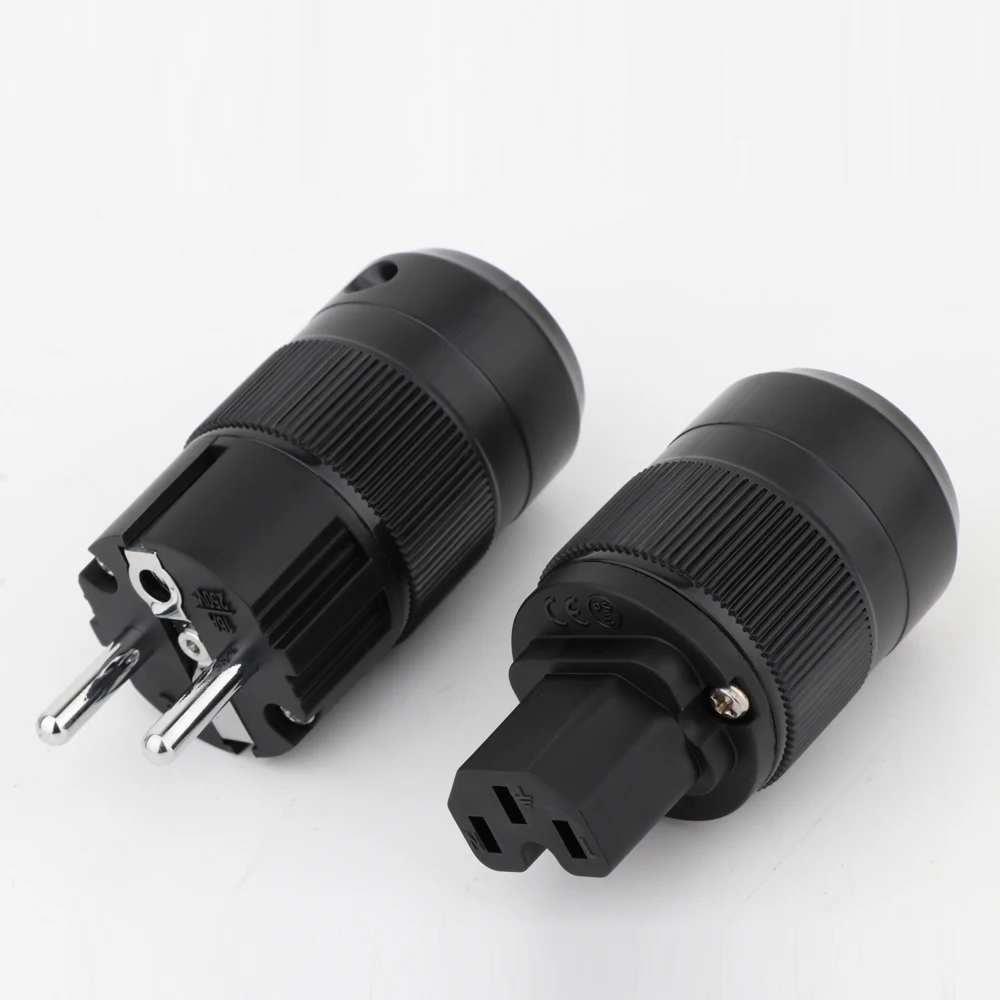 Пара High End родием EUR Schuko EU Мощность Plug & IEC разъем питания кабель Разъем|power plug|schuko