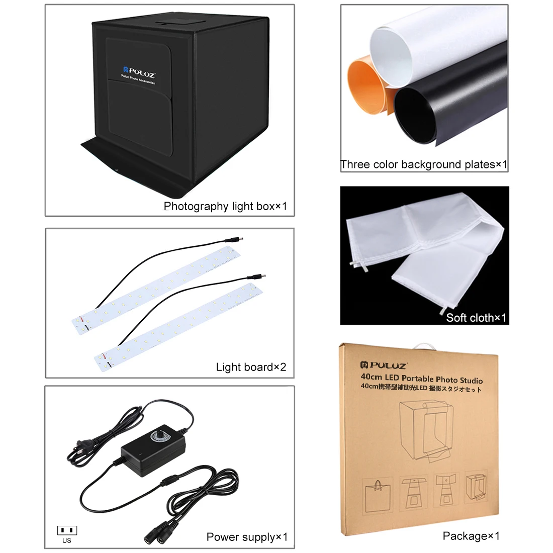 

PULUZ 40*40CM 16" Photo Studio Lightbox Photography Softbox Mini Tabletop Photo Dimmer Bright Light Box For Jewelry Sunglass US