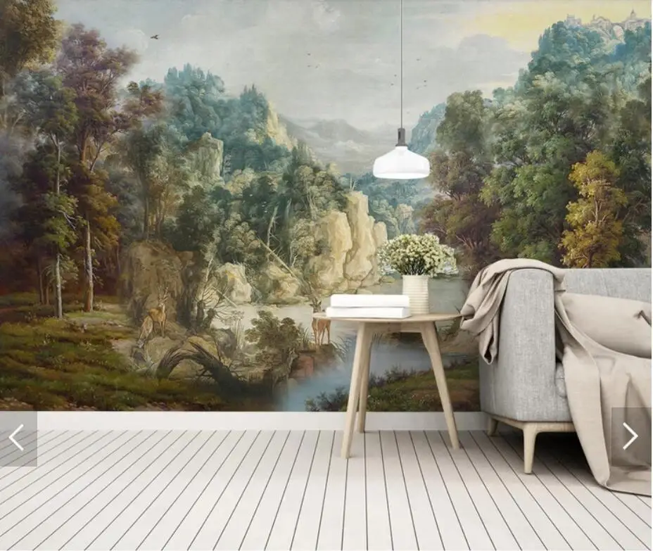 

Nordic Vintage Hand Painted Tropical Wallpaper Mural Wall Decor Wall Art Decals Photo Wall Paper Painting Jungle Wall Murals