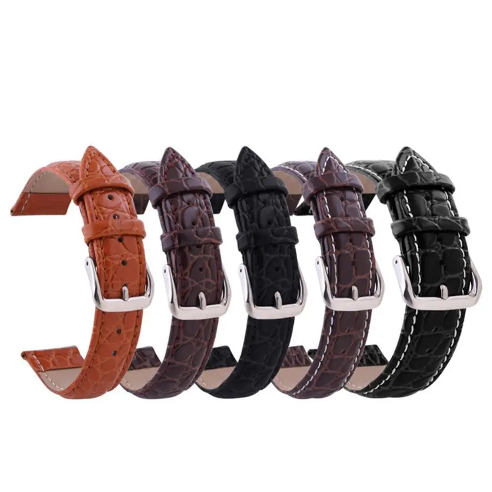 

Unisex Faux Leather Wrist Strap Crocodile Grain Pin Buckle Watchband Watch Belt